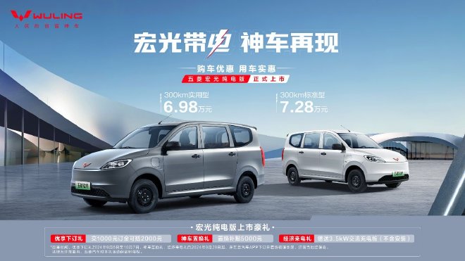 Wuling Hongguang pure electric version is officially launched, with a starting price of 69,800 yuan
