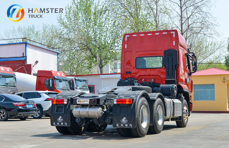 A very affordable tractor-trailer, Dongfeng Liuzhou Chonglong H5 6x4 with 460 horsepower, has ample power.