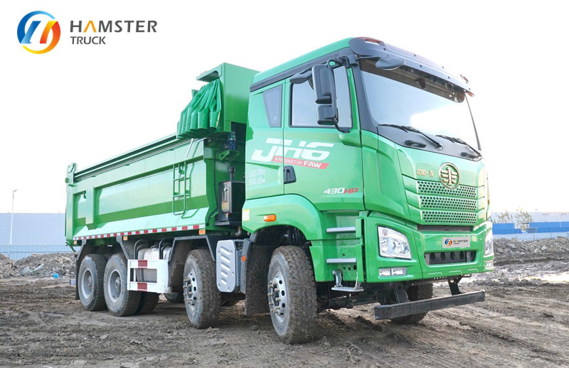 JH6 8*4 type dump truck of FAW-Jiefang sells well 430 horsepower and is powerful terms power and capable carrying heavy loads