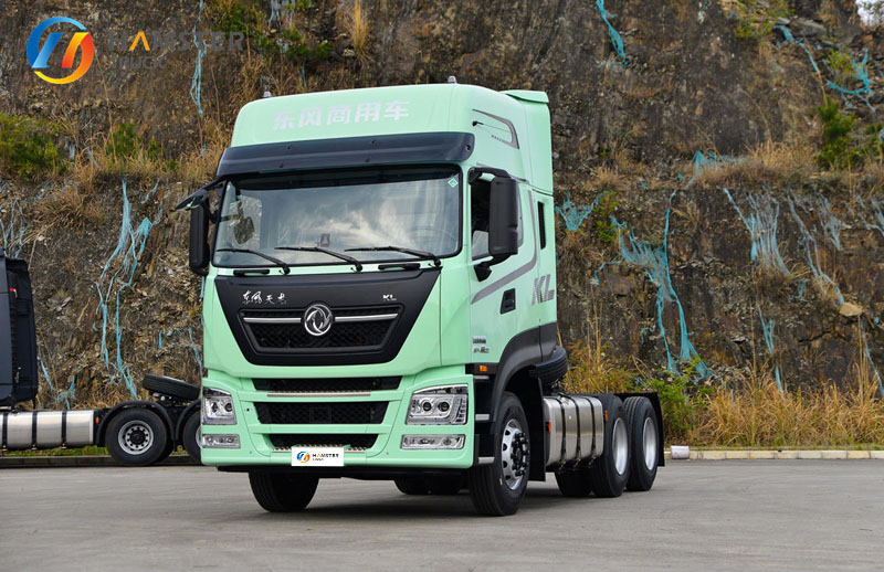 very popular model of tractor truck - Dongfeng Tianlong KL with 6x4 configuration and 490 horsepower. powerful