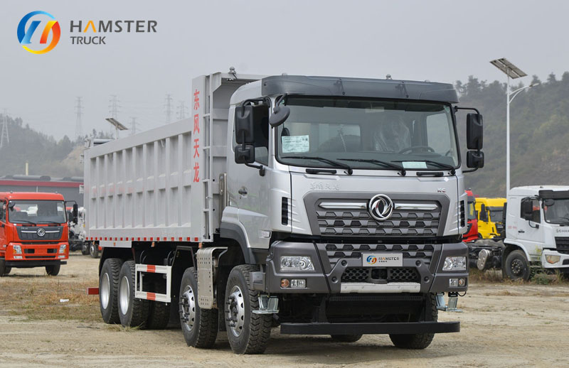 A very practical dump truck - Dongfeng Tianlong KC 8*4 with a spacious cargo box and powerful engine.