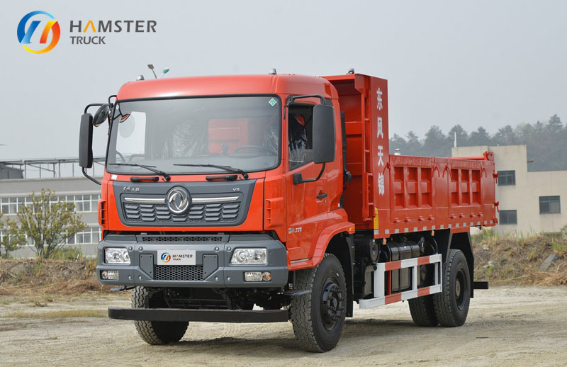 A very popular dump truck, Dongfeng Tianjin VR4*2, has an excellent appearance, is reasonably priced and very practical.